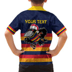 AFL Adelaide Christmas Personalised Family Matching Summer Maxi Dress and Hawaiian Shirt with Crows Mascot