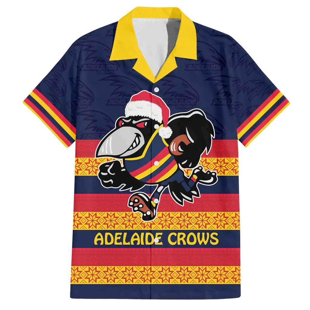 AFL Adelaide Christmas Personalised Family Matching Summer Maxi Dress and Hawaiian Shirt with Crows Mascot