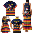 AFL Adelaide Christmas Personalised Family Matching Tank Maxi Dress and Hawaiian Shirt with Crows Mascot
