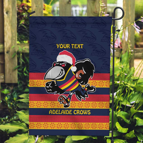 AFL Adelaide Christmas Personalised Garden Flag with Crows Mascot