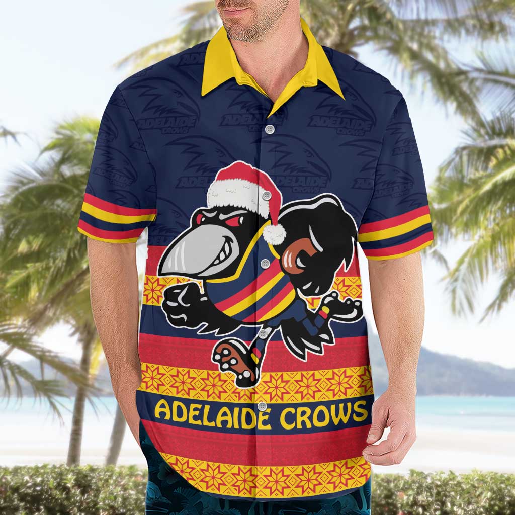 AFL Adelaide Christmas Personalised Hawaiian Shirt with Crows Mascot