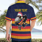 AFL Adelaide Christmas Personalised Hawaiian Shirt with Crows Mascot