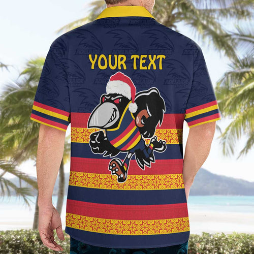 AFL Adelaide Christmas Personalised Hawaiian Shirt with Crows Mascot