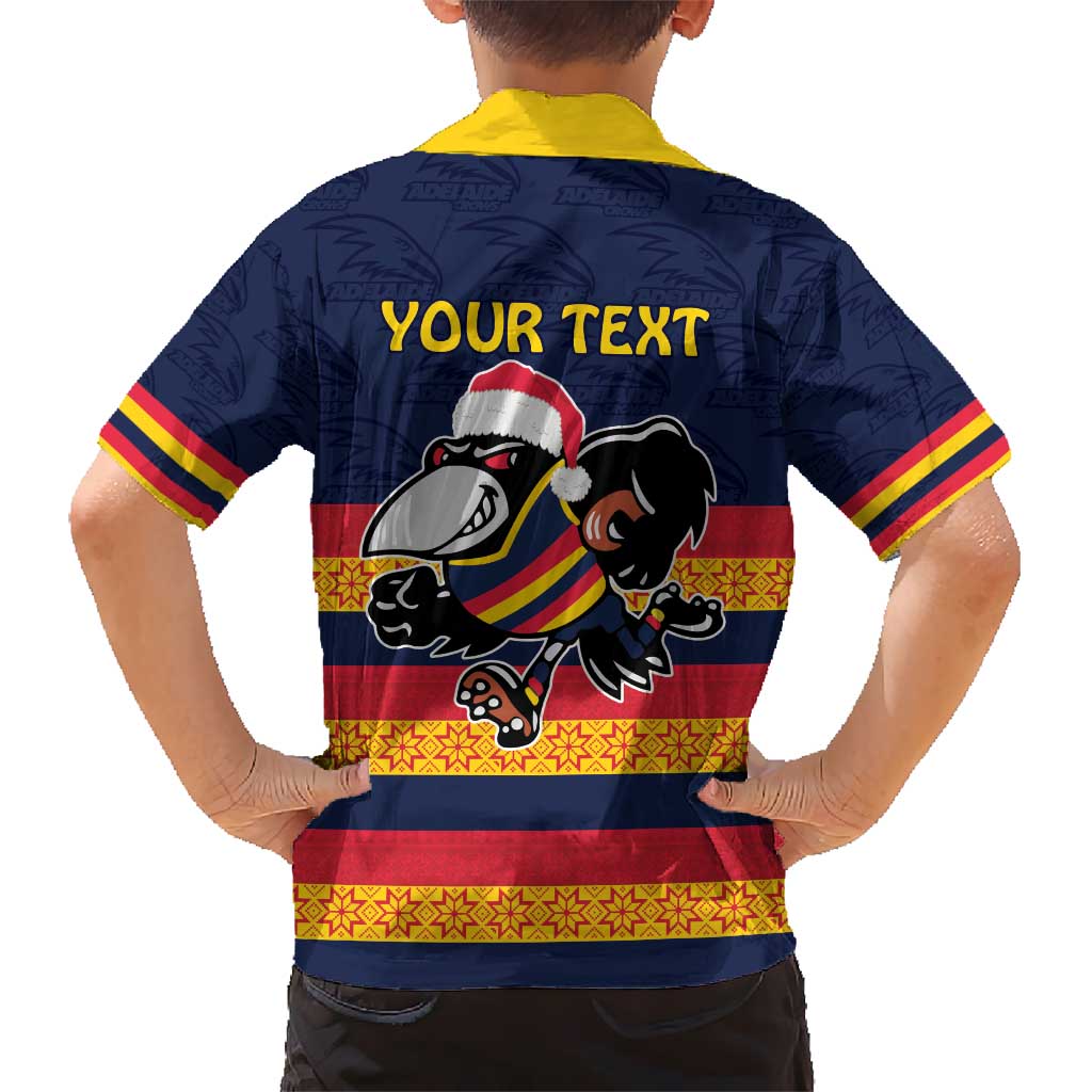 AFL Adelaide Christmas Personalised Hawaiian Shirt with Crows Mascot
