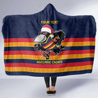 AFL Adelaide Christmas Personalised Hooded Blanket with Crows Mascot