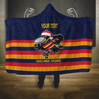 AFL Adelaide Christmas Personalised Hooded Blanket with Crows Mascot