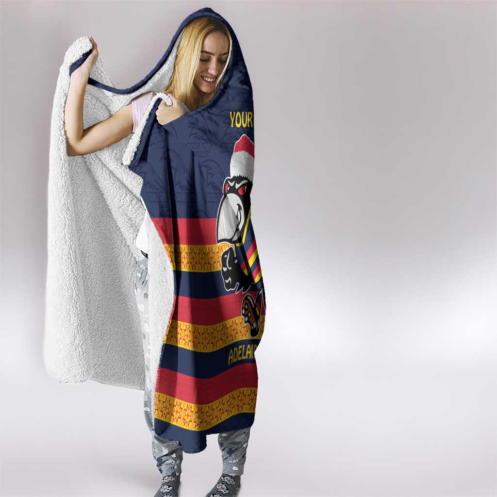 AFL Adelaide Christmas Personalised Hooded Blanket with Crows Mascot