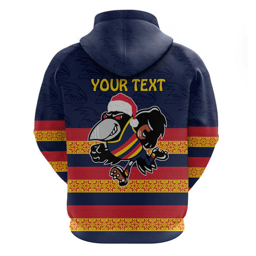 AFL Adelaide Christmas Personalised Hoodie with Crows Mascot
