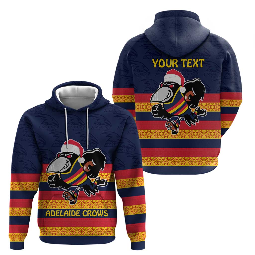 AFL Adelaide Christmas Personalised Hoodie with Crows Mascot