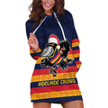 AFL Adelaide Christmas Personalised Hoodie Dress with Crows Mascot