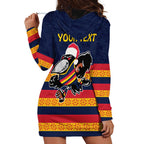 AFL Adelaide Christmas Personalised Hoodie Dress with Crows Mascot