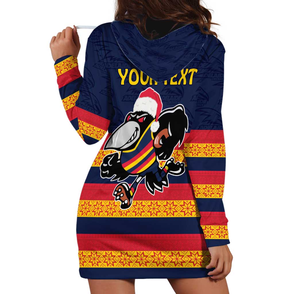 AFL Adelaide Christmas Personalised Hoodie Dress with Crows Mascot