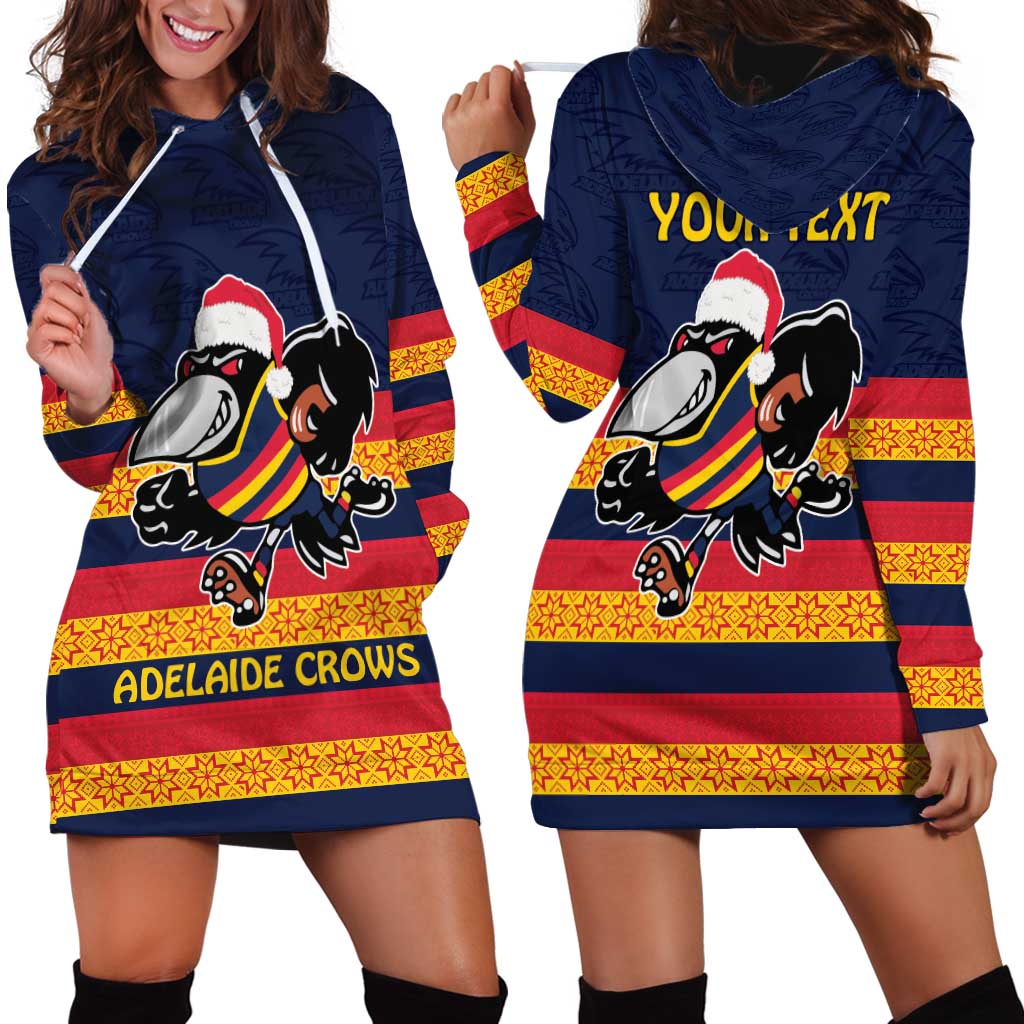 AFL Adelaide Christmas Personalised Hoodie Dress with Crows Mascot