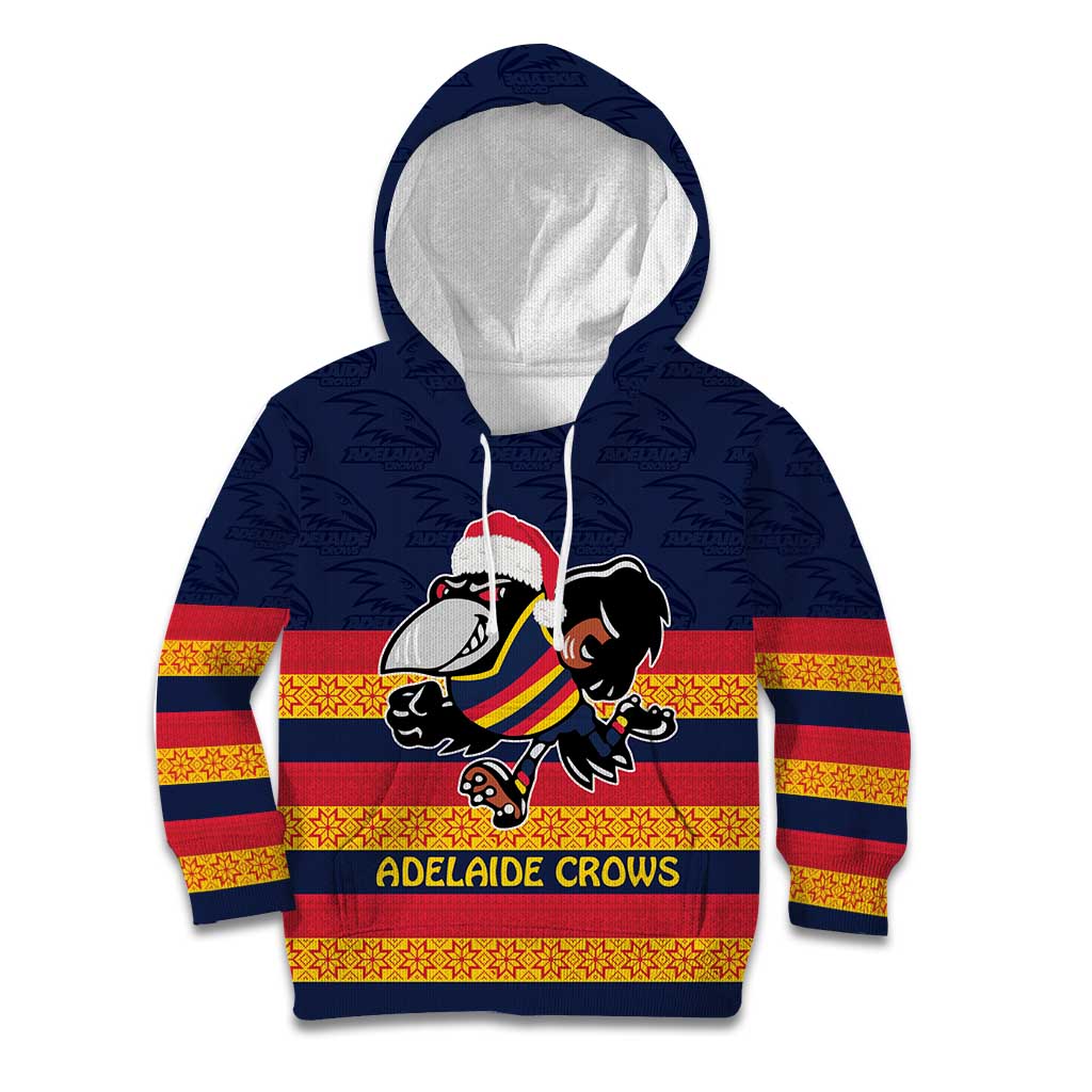 AFL Adelaide Christmas Personalised Kid Hoodie with Crows Mascot