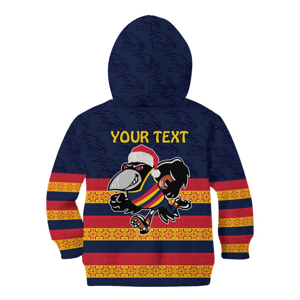 AFL Adelaide Christmas Personalised Kid Hoodie with Crows Mascot