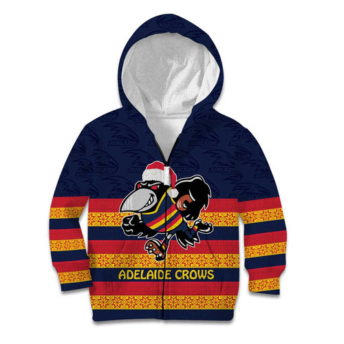 AFL Adelaide Christmas Personalised Kid Hoodie with Crows Mascot