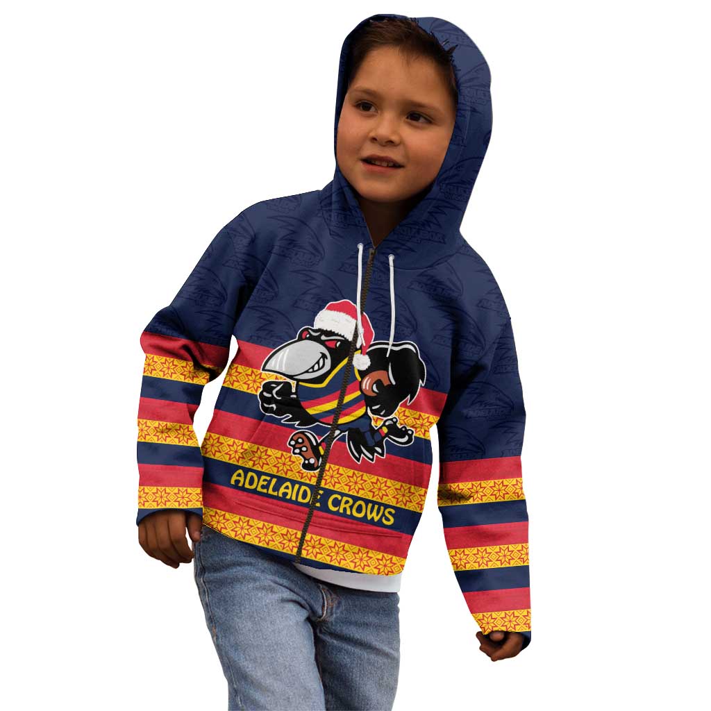 AFL Adelaide Christmas Personalised Kid Hoodie with Crows Mascot