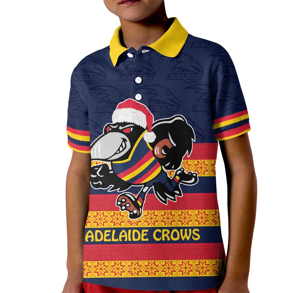 AFL Adelaide Christmas Personalised Kid Polo Shirt with Crows Mascot