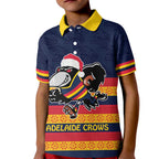 AFL Adelaide Christmas Personalised Kid Polo Shirt with Crows Mascot