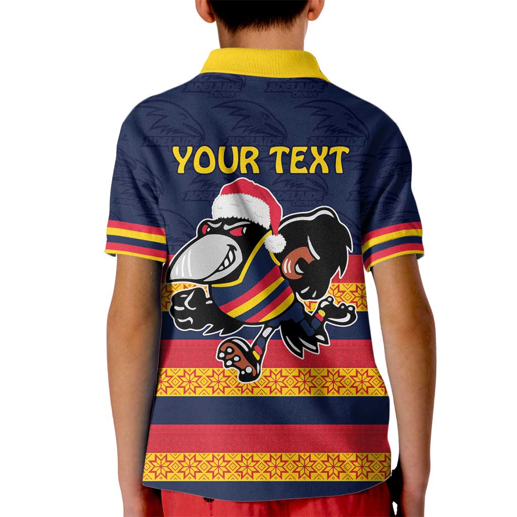 AFL Adelaide Christmas Personalised Kid Polo Shirt with Crows Mascot
