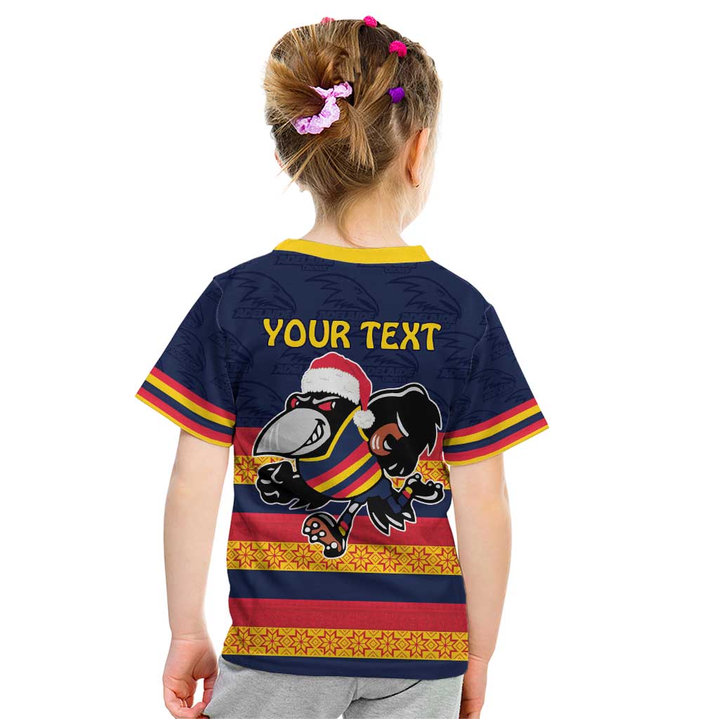 AFL Adelaide Christmas Personalised Kid T Shirt with Crows Mascot