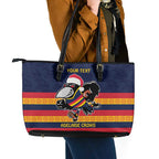 AFL Adelaide Christmas Personalised Leather Tote Bag with Crows Mascot