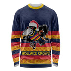 AFL Adelaide Christmas Personalised Long Sleeve Shirt with Crows Mascot