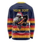 AFL Adelaide Christmas Personalised Long Sleeve Shirt with Crows Mascot
