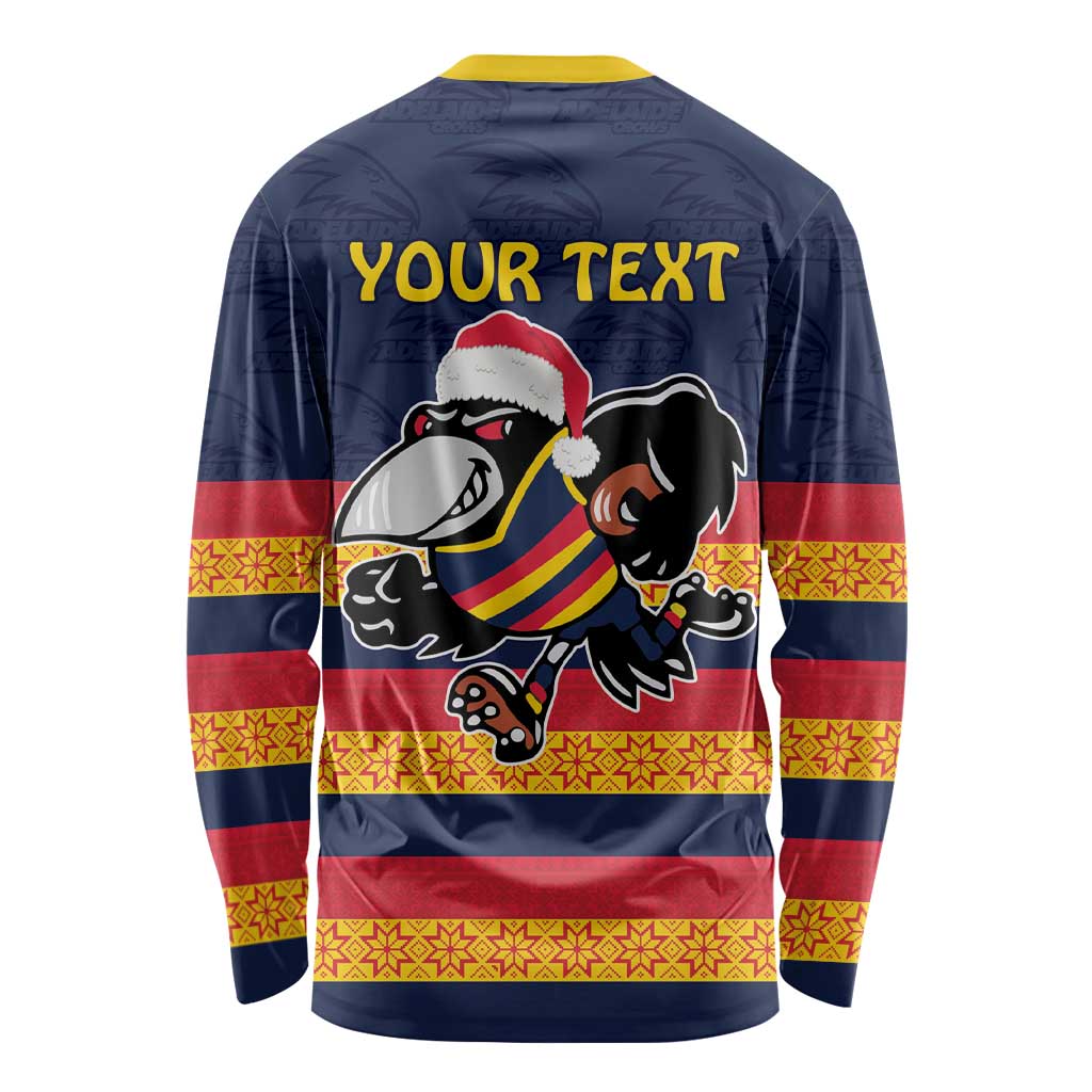 AFL Adelaide Christmas Personalised Long Sleeve Shirt with Crows Mascot