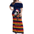AFL Adelaide Christmas Personalised Off Shoulder Maxi Dress with Crows Mascot