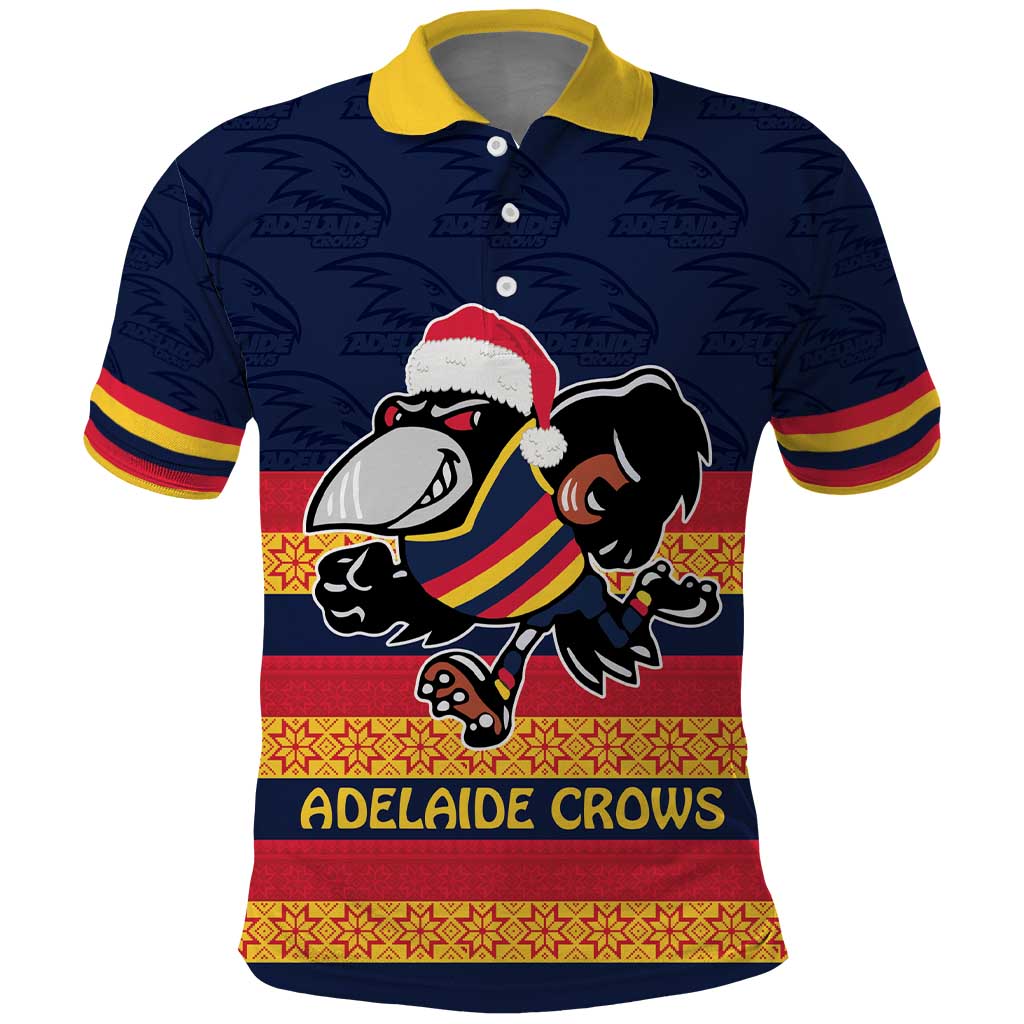 AFL Adelaide Christmas Personalised Polo Shirt with Crows Mascot