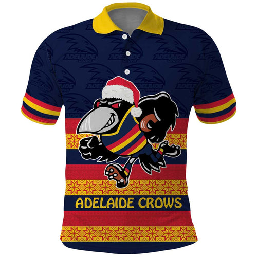 AFL Adelaide Christmas Personalised Polo Shirt with Crows Mascot