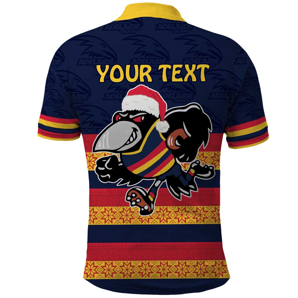AFL Adelaide Christmas Personalised Polo Shirt with Crows Mascot