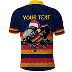 AFL Adelaide Christmas Personalised Polo Shirt with Crows Mascot