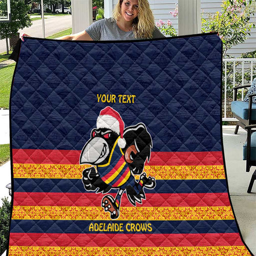 AFL Adelaide Christmas Personalised Quilt with Crows Mascot