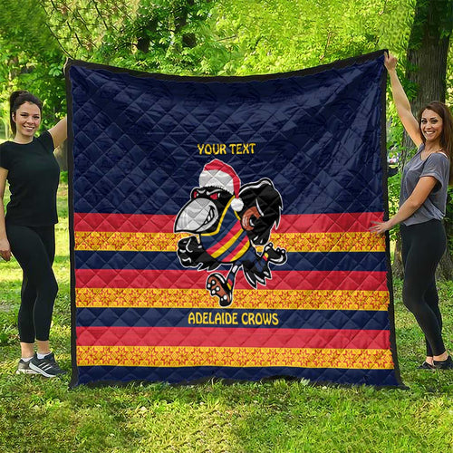 AFL Adelaide Christmas Personalised Quilt with Crows Mascot