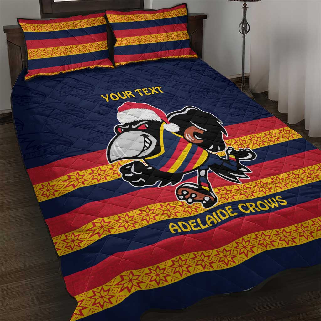 AFL Adelaide Christmas Personalised Quilt Bed Set with Crows Mascot