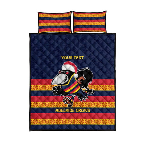 AFL Adelaide Christmas Personalised Quilt Bed Set with Crows Mascot