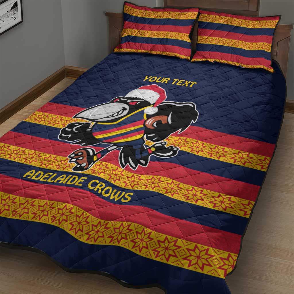 AFL Adelaide Christmas Personalised Quilt Bed Set with Crows Mascot