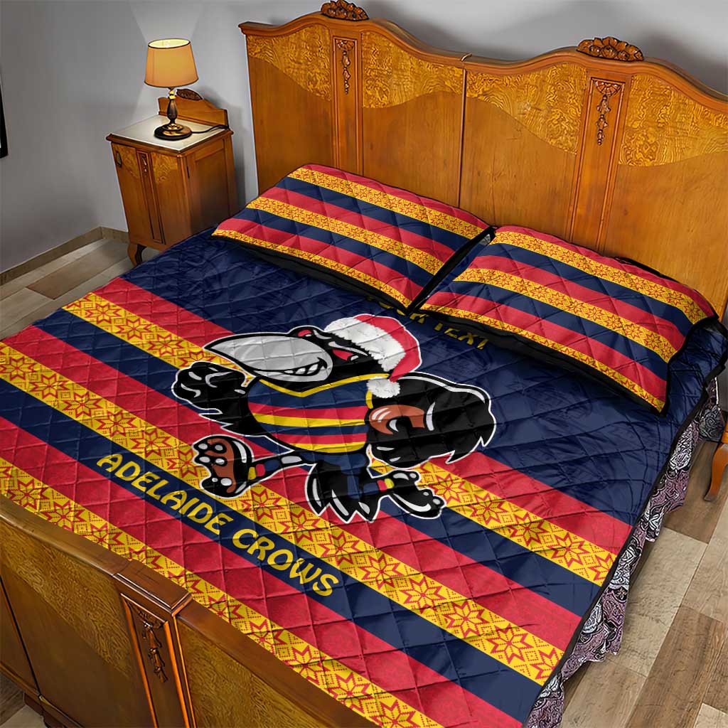 AFL Adelaide Christmas Personalised Quilt Bed Set with Crows Mascot