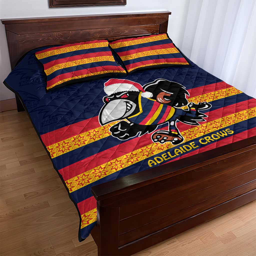 AFL Adelaide Christmas Personalised Quilt Bed Set with Crows Mascot