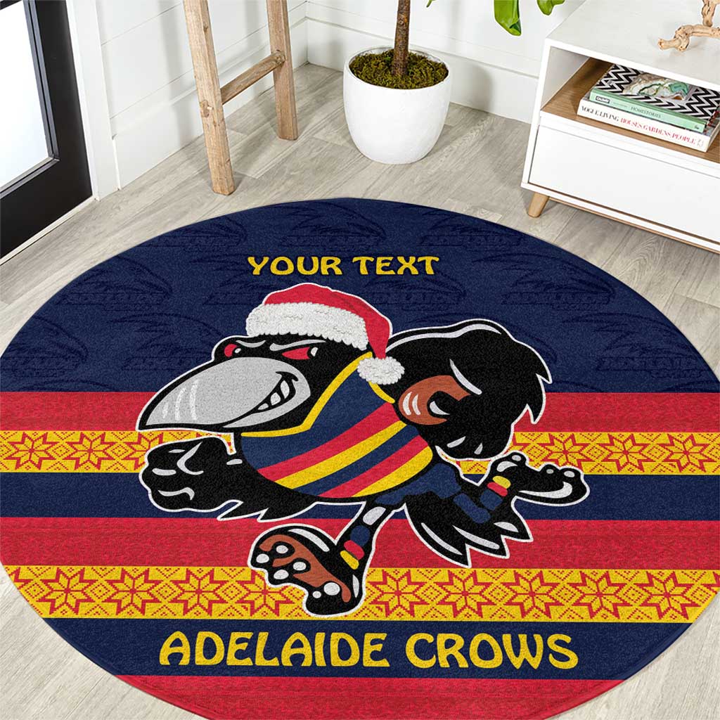 AFL Adelaide Christmas Personalised Round Carpet with Crows Mascot