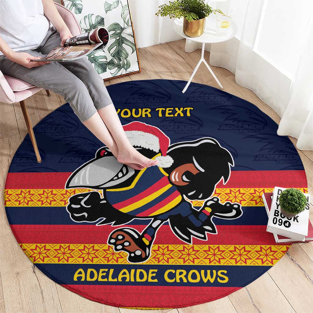 AFL Adelaide Christmas Personalised Round Carpet with Crows Mascot