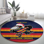 AFL Adelaide Christmas Personalised Round Carpet with Crows Mascot