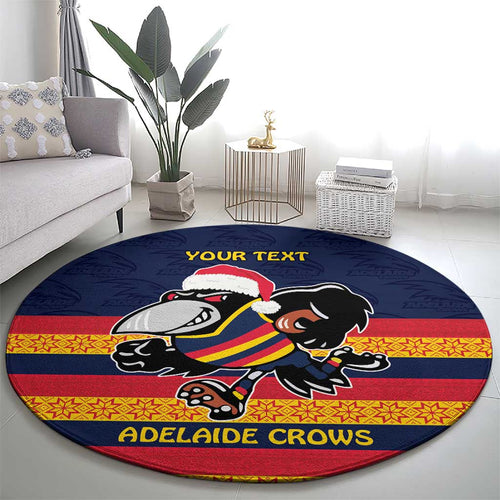 AFL Adelaide Christmas Personalised Round Carpet with Crows Mascot