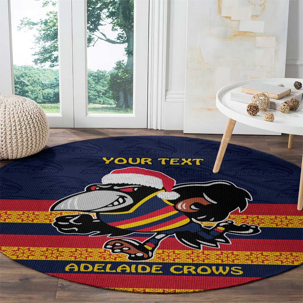 AFL Adelaide Christmas Personalised Round Carpet with Crows Mascot