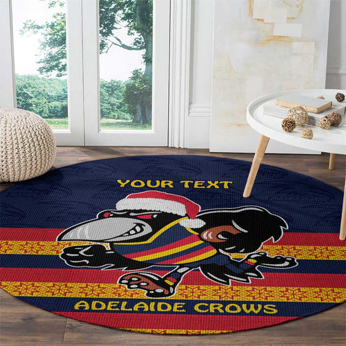 AFL Adelaide Christmas Personalised Round Carpet with Crows Mascot