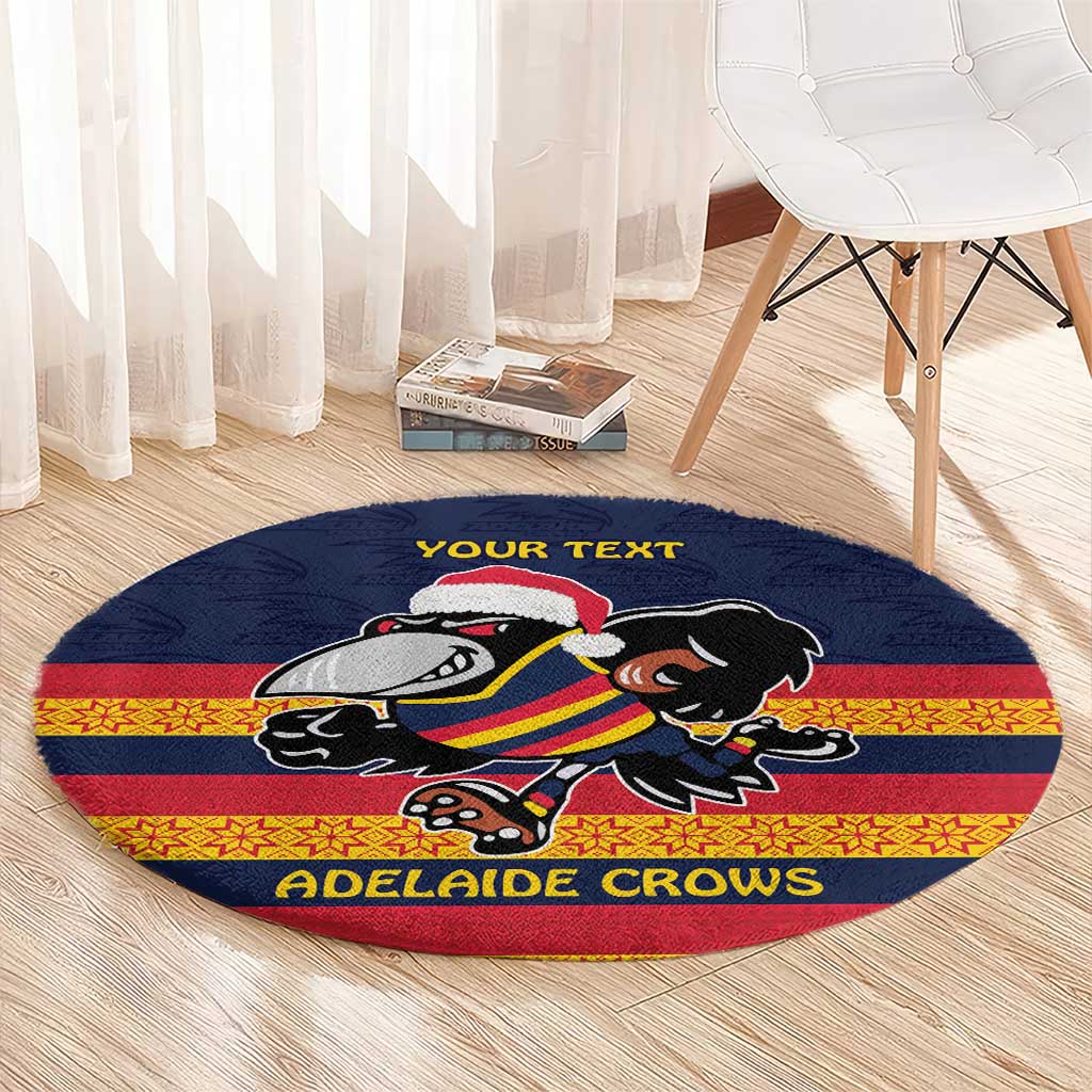AFL Adelaide Christmas Personalised Round Carpet with Crows Mascot