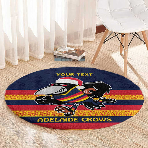 AFL Adelaide Christmas Personalised Round Carpet with Crows Mascot