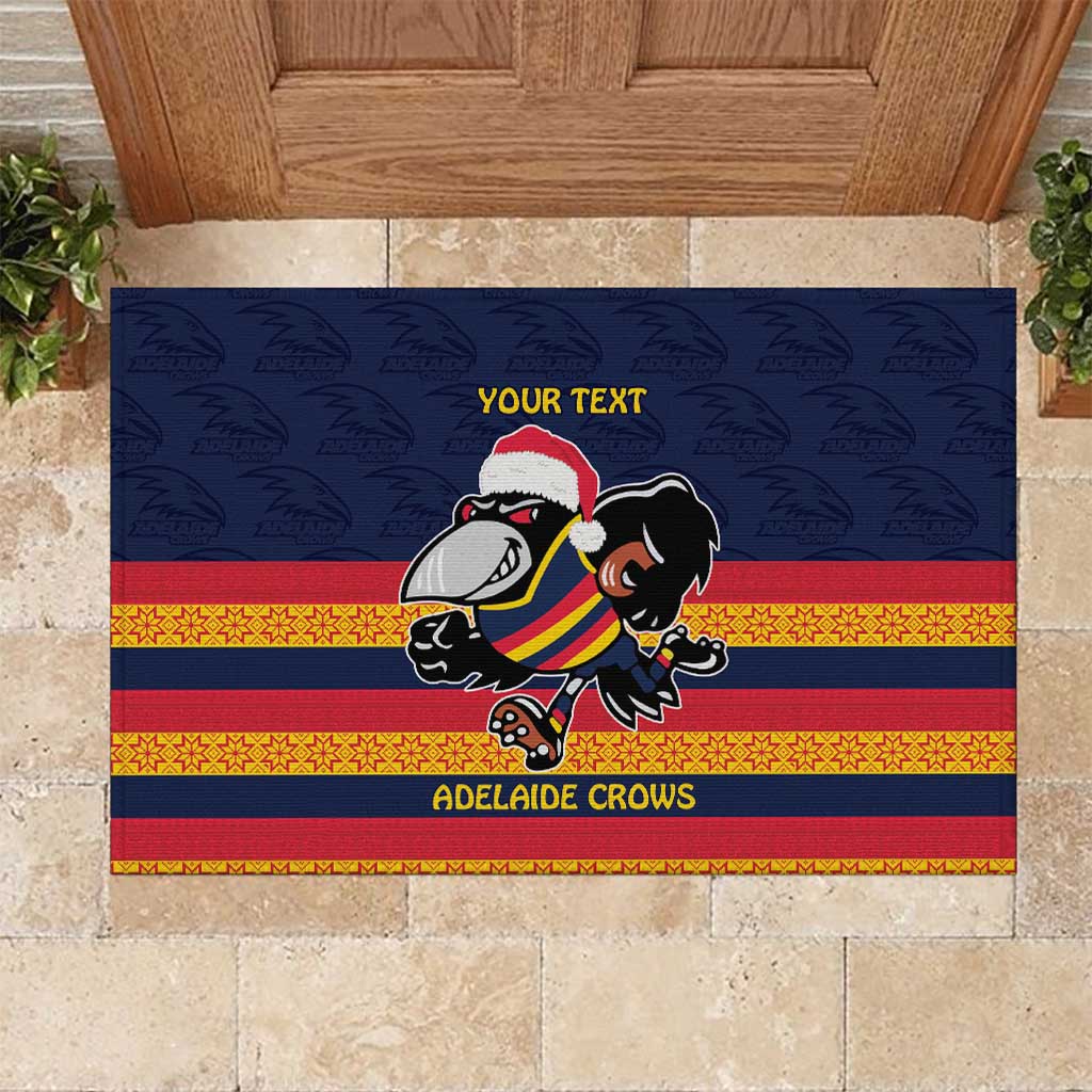AFL Adelaide Christmas Personalised Rubber Doormat with Crows Mascot